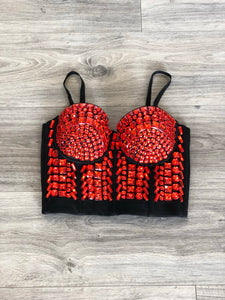 Red stoned bustier